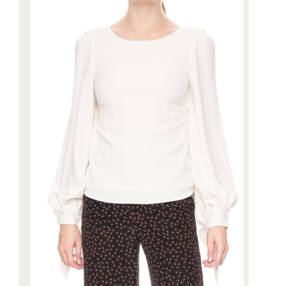 Nicholas Valentine Crepe Blouse in Ivory - Picture 2 of 10